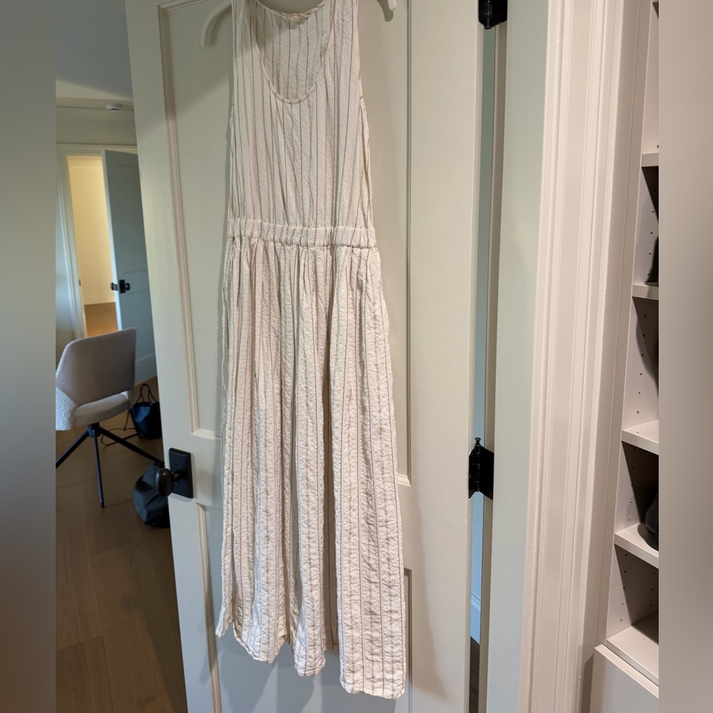 Rentrayage white Striped Sleeveless Dress